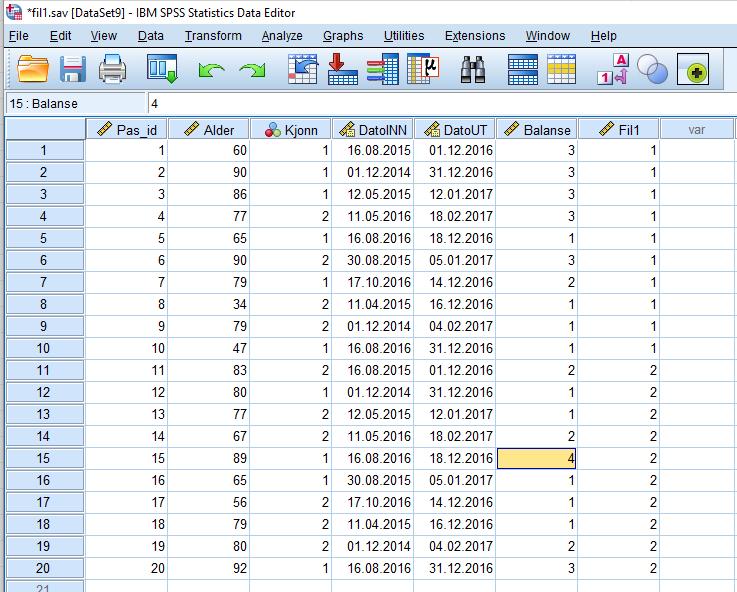 KOBLE SAMMEN TO DATAFILER - LEGGE TIL CASER Sette sammen filer, med alle variabler,