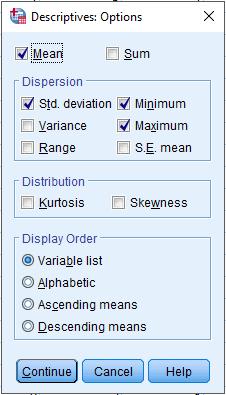 variabel: Analyze >