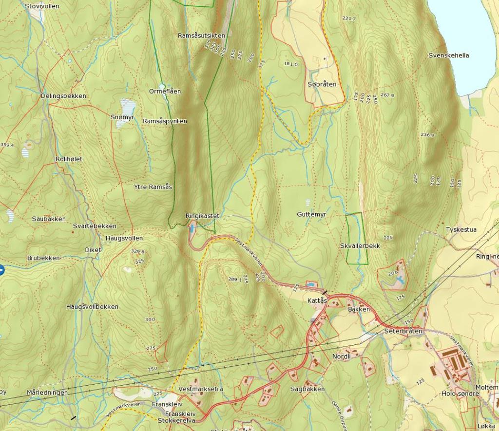 Lokalisering Kattås - Topografi