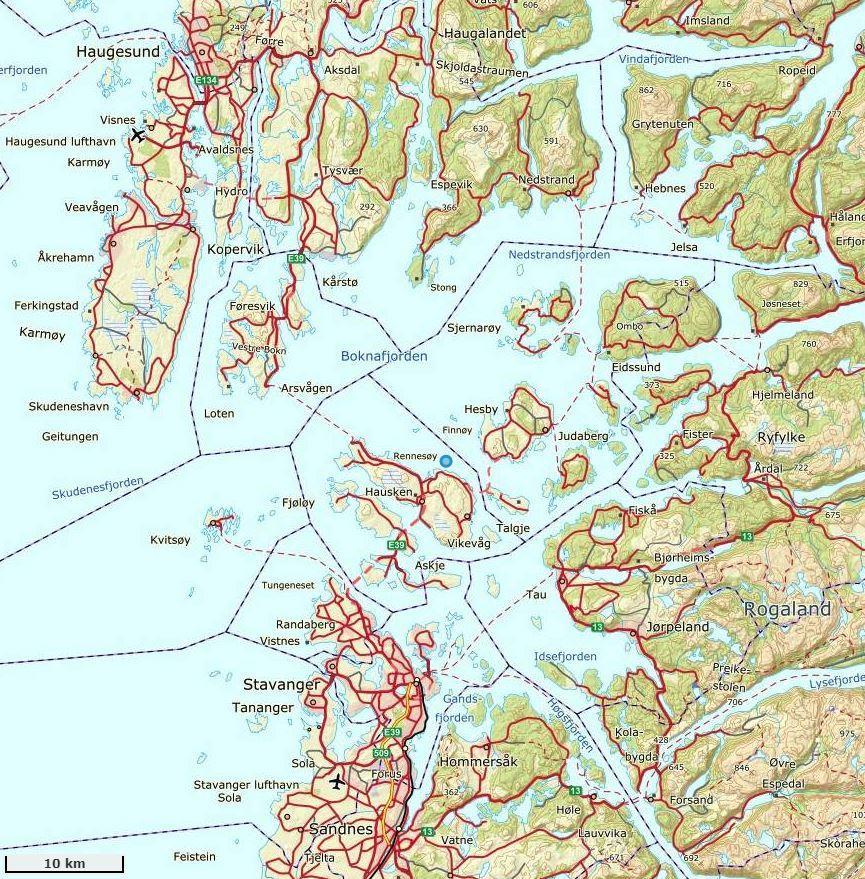 2. Områdebeskrivelse Målepunktet for Rennaren ligger i Rennesøy kommune, Rogaland. Rennaren ligger på nordsiden av Rennesøy.