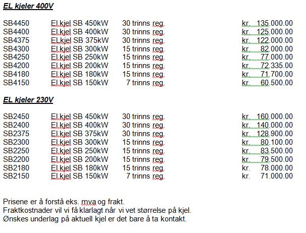 Elektrokjel på 35 kw koster 43.