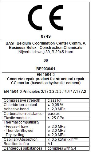 Sertifikat nr. BB56300130007001 Sertifiseringsinstitutt BCCA BASF AS Lilleakerveien 2 C Postboks 563 NO1327 Lysaker Telefon +47 22 72 78 07 www.masterbuilderssolutions.basf.