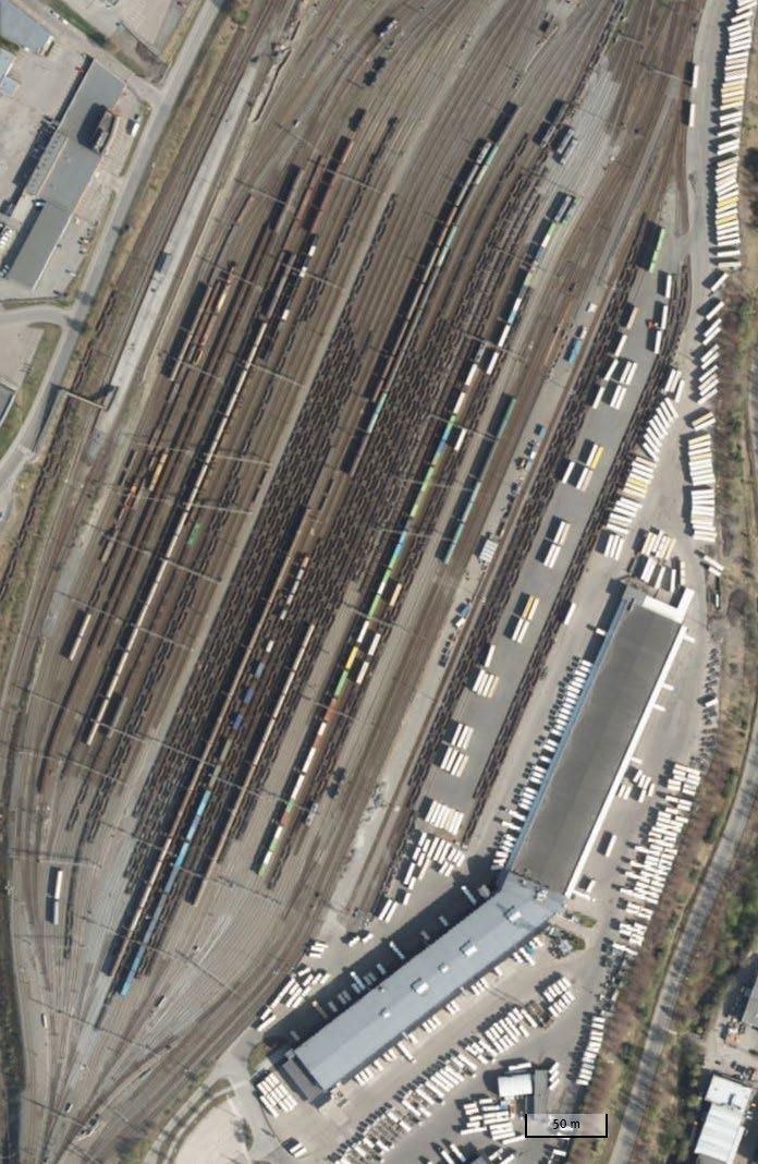 GODS OG LOGISTIKK 3.5.7 SKIFTESTASJONEN/RH-SPOR RH-sporene på Alnabruterminalen er i hovedsak et område som i dag benyttes til hensetting av tomme vognstammer og vogner.