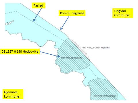 Gjemnes kommune. 1) Det er endringen med å markere og inkludere det eksisterende fortøyningsarealet (+ 100 meter) som er grunnlaget for denne KU/ROS-analysen.