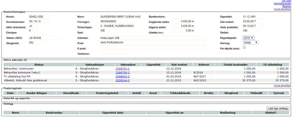 KONTOBILDET ER NAVET I NY LØSNING Enkelt å se status.