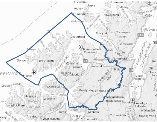 2.1. Vannområdet vårt Følgende kommuner ligger innenfor vannområde: Hasvik Hammerfest Kvalsund I tillegg har deler av Alta og Porsanger mindre areal innenfor vannområdet. Fra og med 1.1.2020 vil Hammerfest og Kvalsund kommune slås sammen.