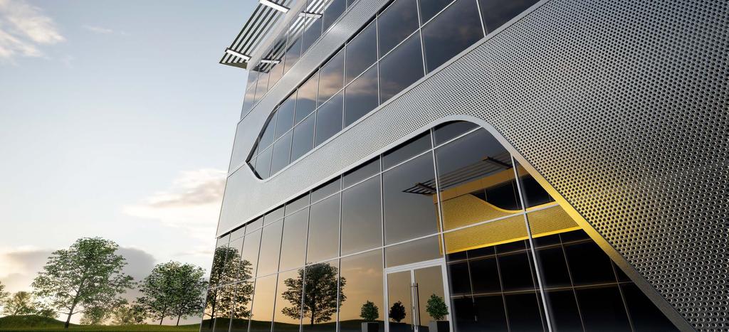 Fasade systemer Fordeler med fasade systemer Aluminium fasade systemer MBSR 50N og MBSR 50N HI er en fantastisk løsning til å konstruere glassfasader i kontorbygninger, offentlige bygninger,