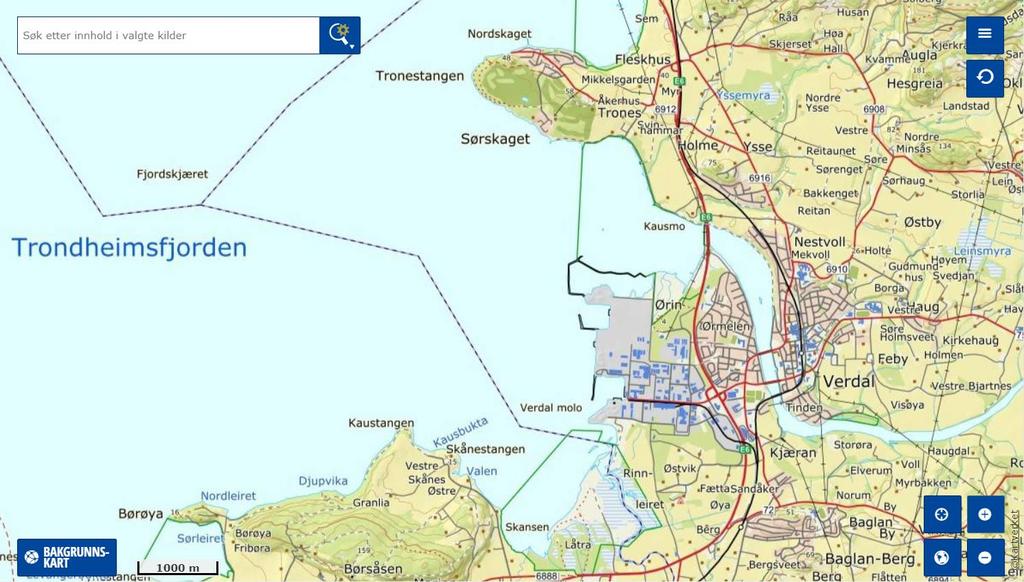 1.1 Undersøkelsesområde og stasjonsplassering Undersøkelsesområdet ligger i Verdal kommune, Trøndelag fylke (Figur 1). Ved Ørin ligger det et renseanlegg, med utslipp til sjø.