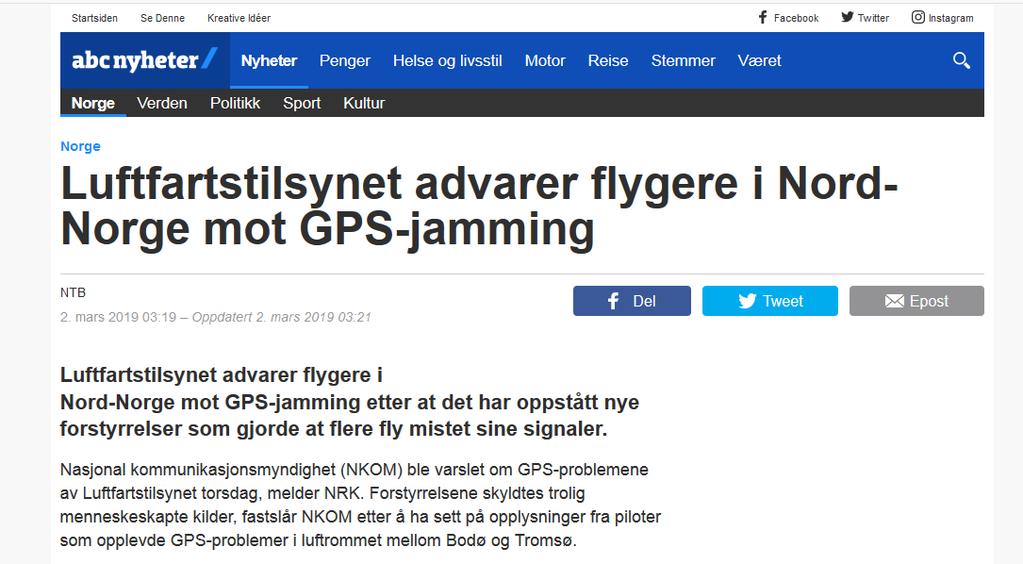 Teknisk sårbarhet JAMMING: Flygesjef Lars Erik