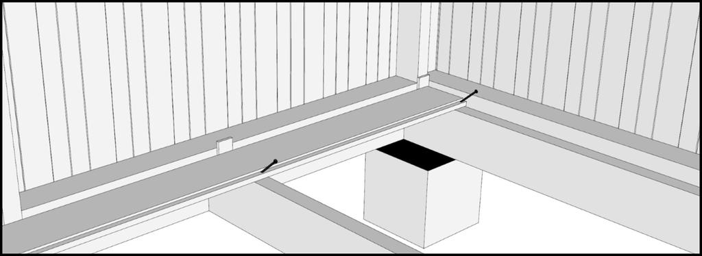 Deretter montere du panel i Gesismkassen fra veggen og utover. Det siste bordet skal justeres for luftespalte. Se tegning A04. Tips: Monter gjerne insektsnett.