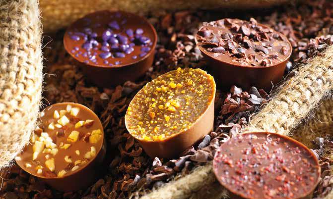 PRODUKTER FOR DE PROFESJONELLE Vareutvalget omfatter et stort sortiment profesjonelle sjokolader, nøtte-og mandelprodukter slik som pralinémasser, marsipan og nougat, samt serviceprodukter som