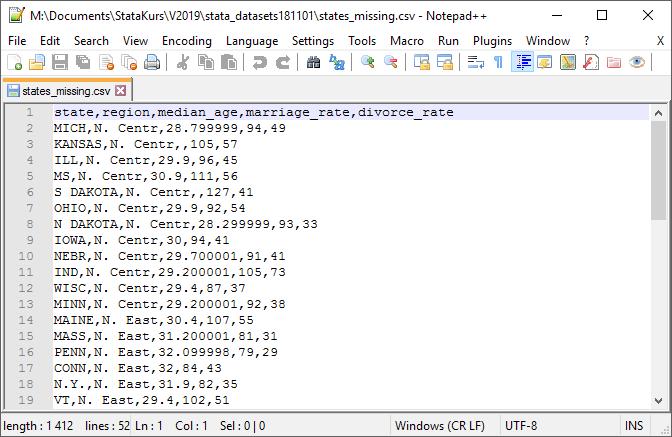 Laste inn csv-fil Import - Text data (delimited,