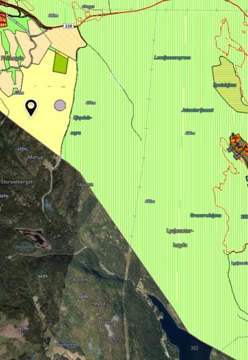 Område 8: Fallhøgda - Lysjøen Forslagsstiller: Mjøsli/Stange almenning. Skriftlig innspill ikke mottatt Eiendom: Del av gnr. 406, bnr.