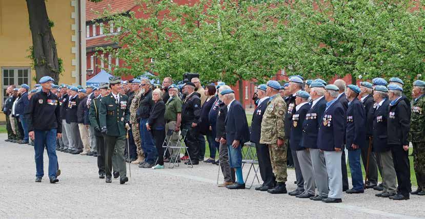 Efter taler af Danmarks Veteraners landsformand oberst Niels Hartvig Andersen, forsvarsministeren og Cyperns ambassadør i Danmark Maria Papakyriakou blev der lagt 15 kranse ved Monumentet for