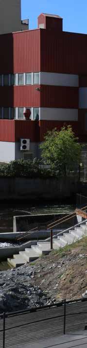 Samfunnsansvar Universelt utformet fisketrapp Vakkert plassert innerst i Bryggevannet i Skien sentrum ble det i 2018 åpnet en ny trapp for at fisken skal komme seg forbi Eidet kraftstasjon og videre