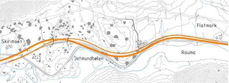 Tre alternativ på strekninga Flatmark-Skiri Alternativ 2: Dette alternativet er ei justert utgåve av