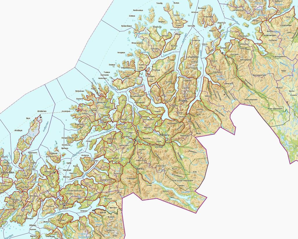 Troms fylke - reindrift Ny grense Ny grense
