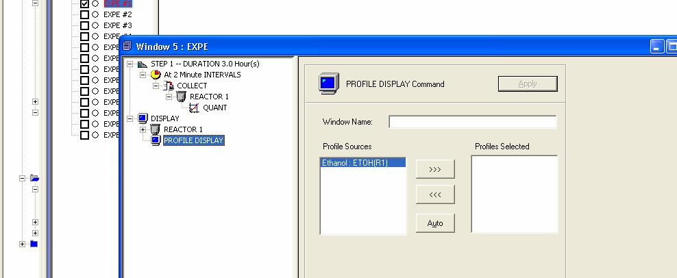 Using the Model to Monitor the Component s Concentration in a Reaction Select a profile by highlighting it in the Profile Sources box and using the right-pointing arrow to