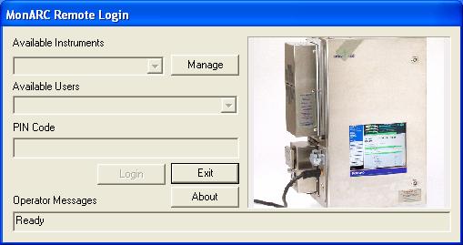 Uploading the Method to the MonARC system 1. Open the Remote Configuration Tool (RCT) 2. Choose Manage and log in 3. Download archived spectra (calibration and validation spectra) 4.