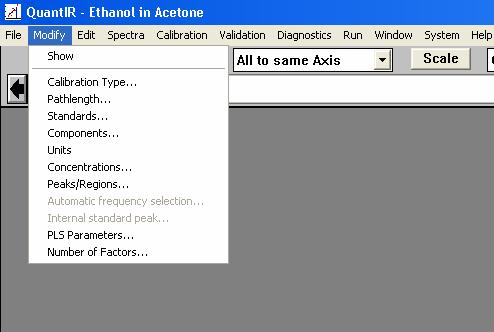 Modify Menu: Calibration Type From the