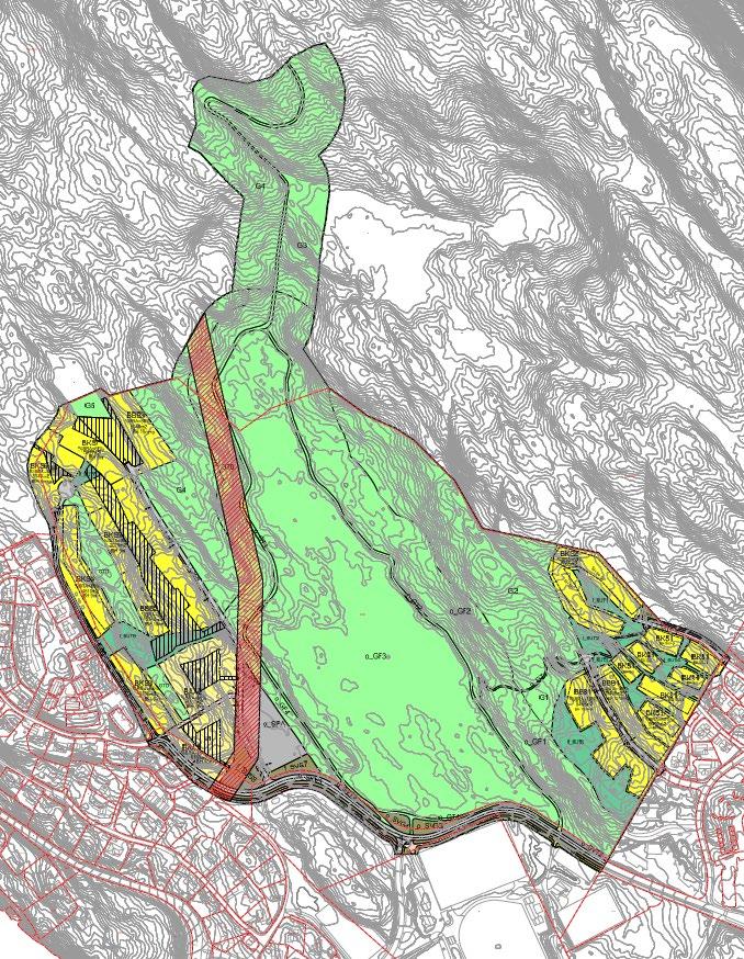 Figur 2: Plankart datert 17.10.18 2.2 TOPOGRAFI Området består av et myrområde med typisk kystlandskap rundt med enkelte bratte bergknauser.