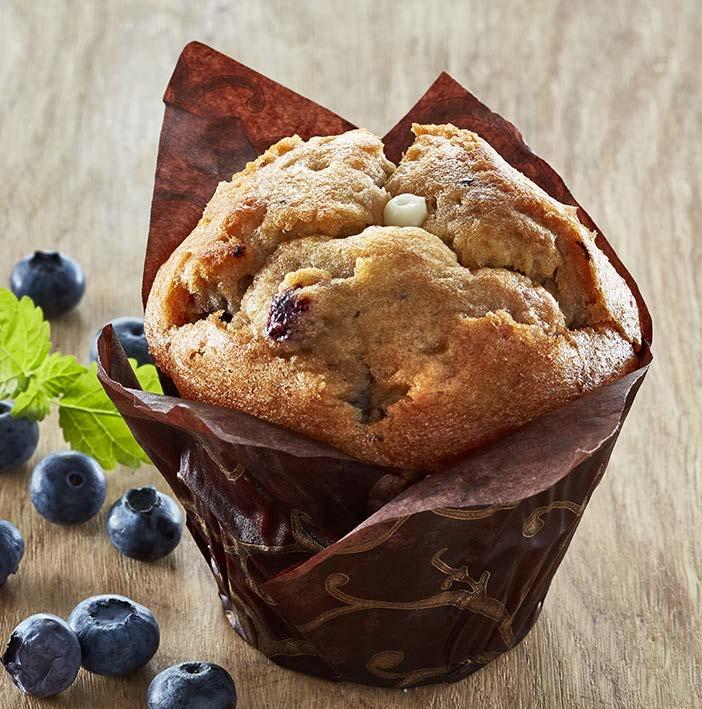 muffins blueberry & cream cheese vekt 8x100 gram varenummer 48031 En premium kafémuffin med blåbær og fyll av kremost EPD: 5355 Sukker, HVETEMEL, vegetabilsk olje (raps, kokosnøtt), EGG, blåbær