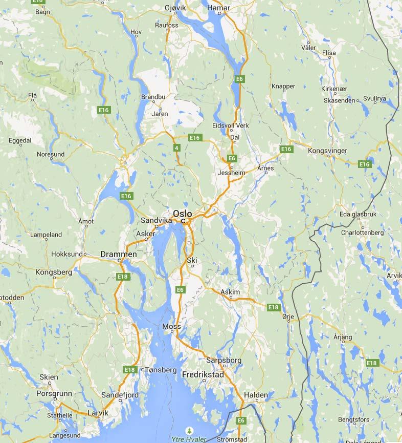 Svinesundsbron söderut lastas i Östfold/Akershus. Kortsiktigt är en utveckling av i Östfold mer angelägen än en nyetablering i Vestby.