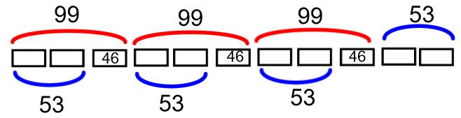 21. (C) 2 Kun ett av tallene i de tre første ringene må være delelig med 3, siden dette er tre påfølgende tall.