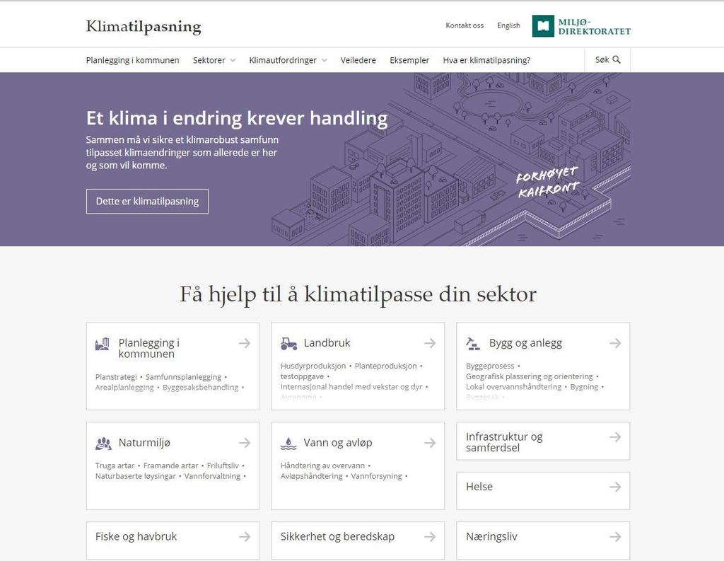 Veiledning og kunnskap - Klimatilpasning.