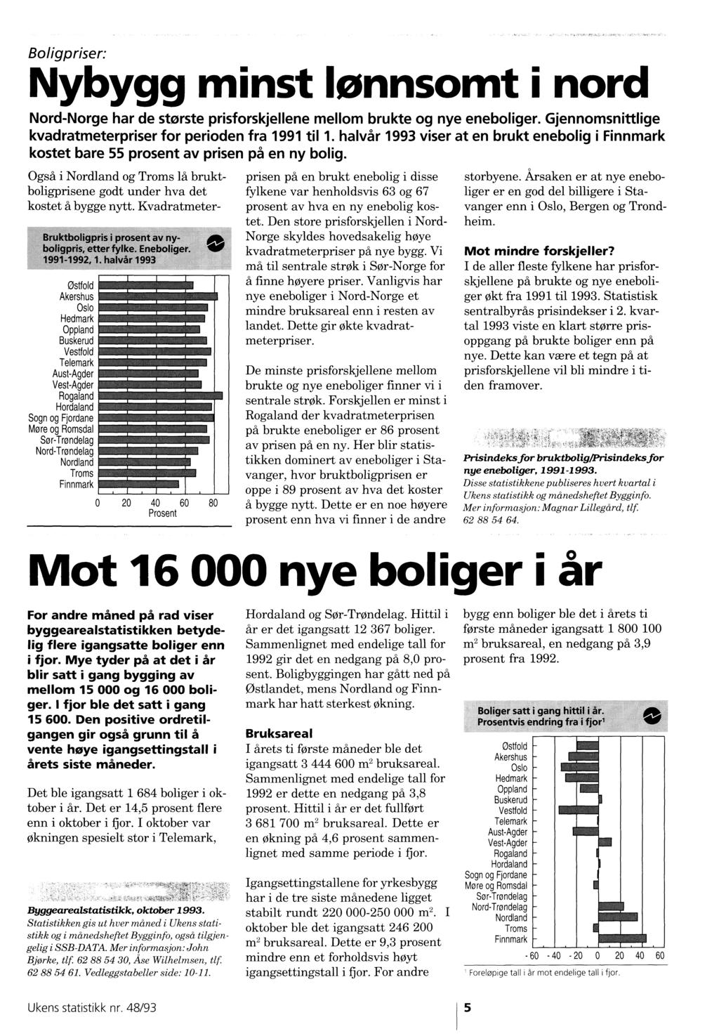 uougpriser: Nybygg minst lønnsomt i nord Nord-Norge har de største prisforskjellene mellom brukte og nye eneboliger. Gjennomsnittlige kvadratmeterpriser for perioden fra 99 til.