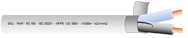 Halogenfri EN 60754-1 Lite korrosive gasser IEC 60754-2 og selvslukkende EN 60332-1-2 Funksjonssikkerhet IEC 60331 ETIM EC000829 EFO 10004007 SXXI Funksjonssikker kabel Halogenfri og funksjonssikker