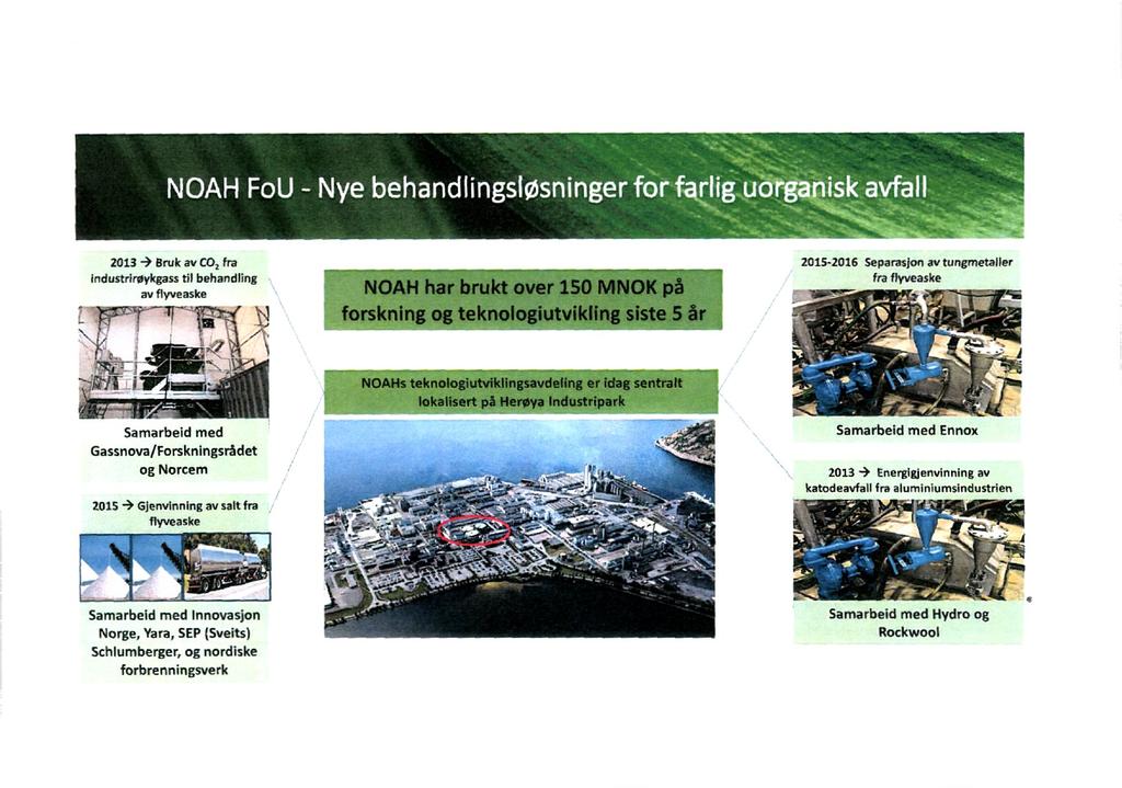 e 2013 9 Bruk av CO2 fra industrirøykgass til behandling av flyveaske, r NOAHfoianRclaW 2$0 forskningogteknoloilutviklintibtat 2015-2016 Separasjon av tungmetaller fra flyveaske Samarbeid med