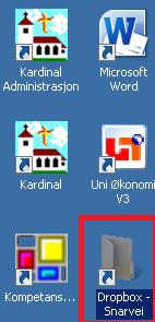 Du har nå ei mappe på ditt Skrivebord