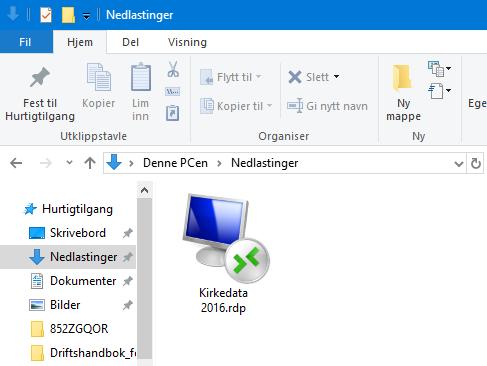 RDP Oppkobling Kirkedata Først må du åpne en nettleser, her kan du bruke for eks. Chrome, Opera, Firefox, Edge, Explorer osv. I linjen helt øverst på siden må du skrive inn følgende «http://kirkedata.