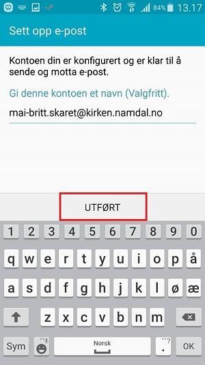 Til slutt klikker du på: UTFØRT. Gratulerer!