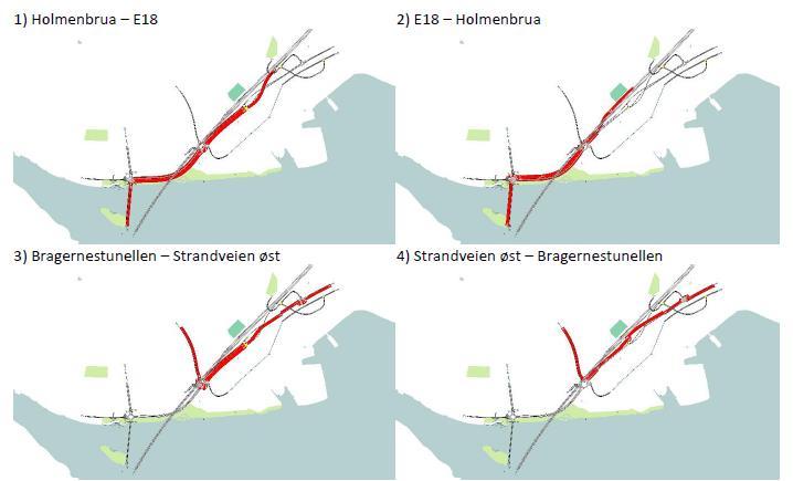 4.2 Reisetid Det er hentet ut beregnet gjennomsnittlig reisetid for strekningene i