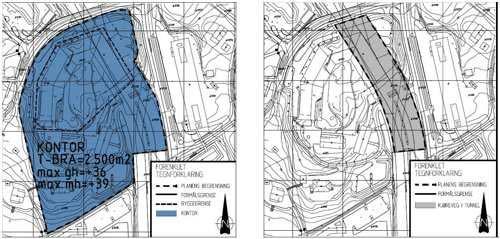 Vertikalnivå er i SOSI plan kodet slik: VERTNIV: 1= under grunnen 2= på grunnen/vannoverflate 3= over grunnen 4= på bunnen 5= i vannsøylen Arealplan skal utarbeides med det antall plankart som er