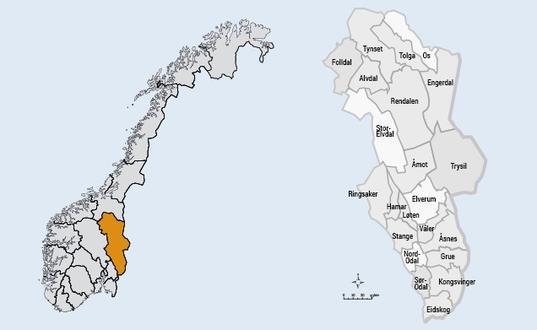 Hedmark fylke Kongsvingerregionen Grue,