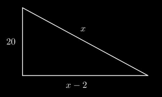 Oppgave 8 (2 poeng) Nettkode: E 4QVF Om en rettvinklet trekant får du vite: Lengden av den korteste siden er Differansen mellom lengdene av de to andre sidene er Hvor lang er den lengste siden i