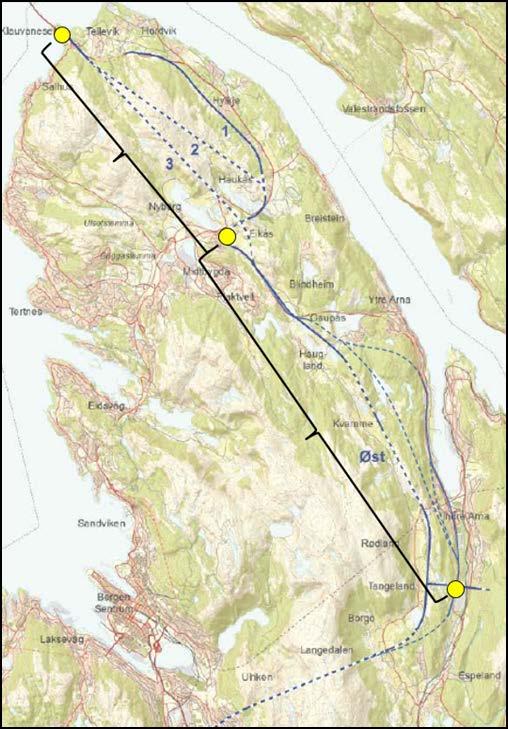 1.4 Én felles kommunedelplan I Nasjonal transportplan 2018-2029 ligger E16 Arna Vågsbotn (del av Ringveg øst) og E39 Vågsbotn-Klauvaneset inne som to separate prosjekt.