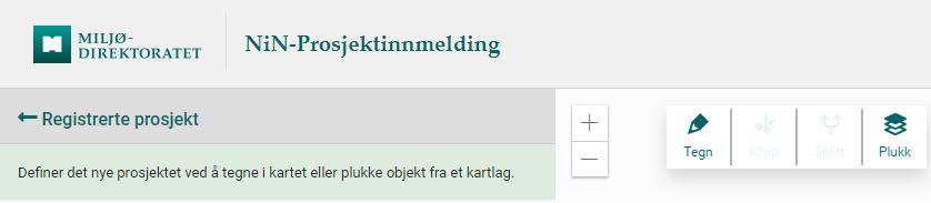 Etter at du har klikka på "Last opp shapefil", vil applikasjonen laste inn prosjekta og eventuelle namn. Applikasjonen varslar om kor mange objekt som blei importert.