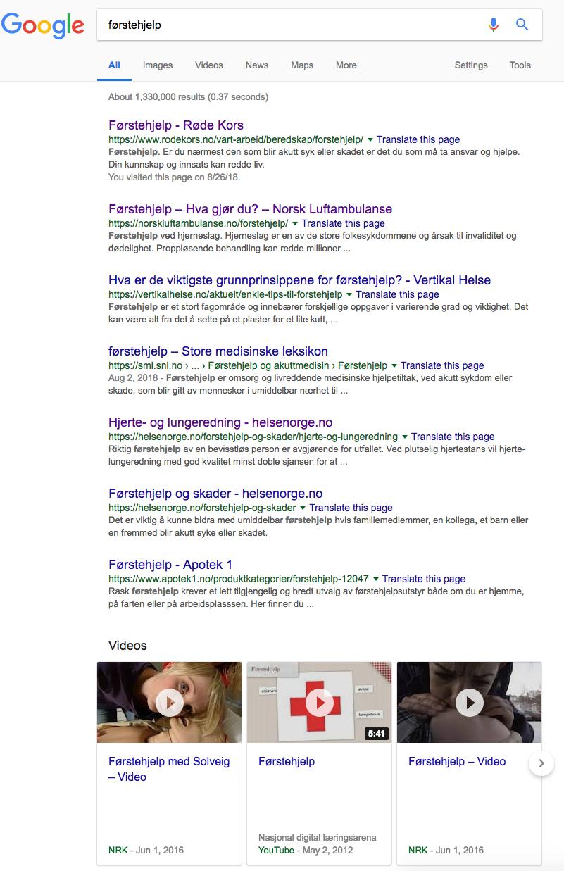 Google er ofte «forsiden» og alle undersider er landingssid Sidetittel i søkeresultatet Gode sidetitler er en av de viktigste rangeringsfaktorene.