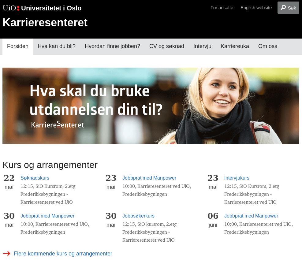 Informasjon om karrieremuligheter Hva finnes?