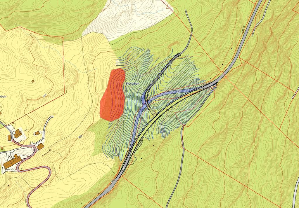 4 Verknader Tiltaket inneber at mesteparten av planområdet vert fylt ut med sprengstein frå tunneldrivinga mellom Blakset og Robjørgane (Figur 3).