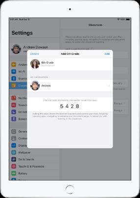 Hjelp elevene med å bli med i klassen. Når de blir med i klassen, kan elevene velge hvordan du kan administrere og få tilgang til ipaden deres.