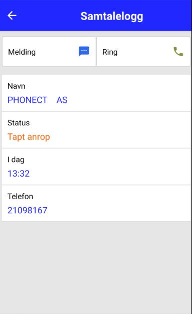 Samtalelogg i App kan filtreres på køer, eller vise alle anrop via hovednummer.
