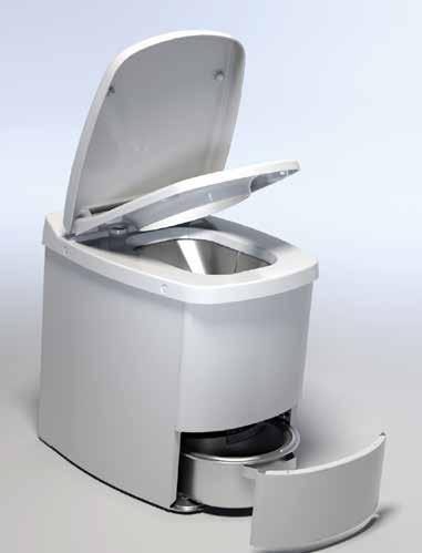 milevis fra vann og kloakk. Toalettet forbrenner avfallet til miljøvennlig aske ved hjelp av høy varme.
