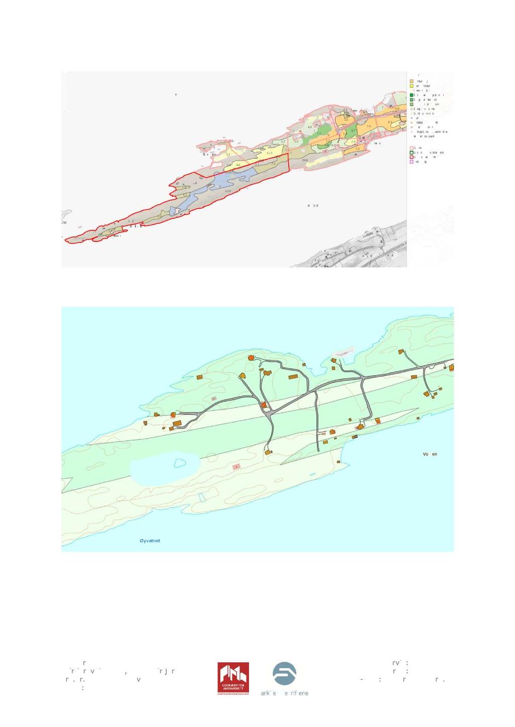 Figur 4 : Oversiktskart fra Gårdskart som viser arealfordelingen for hele nærområdet til prosjektområdet. Figur 5 : Utsnitt av kart, Berggrunn N50, for området.