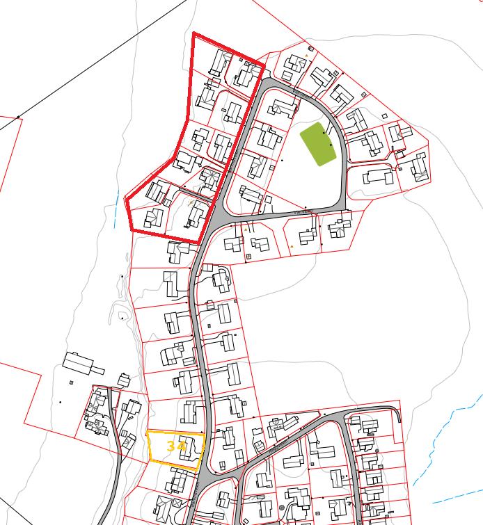 Side 3 av 6 Det er ikke noen vesensforskjell i arrondering og topografi mellom Barlindveien 48-62 og 34. Naboeiendommene til nr.