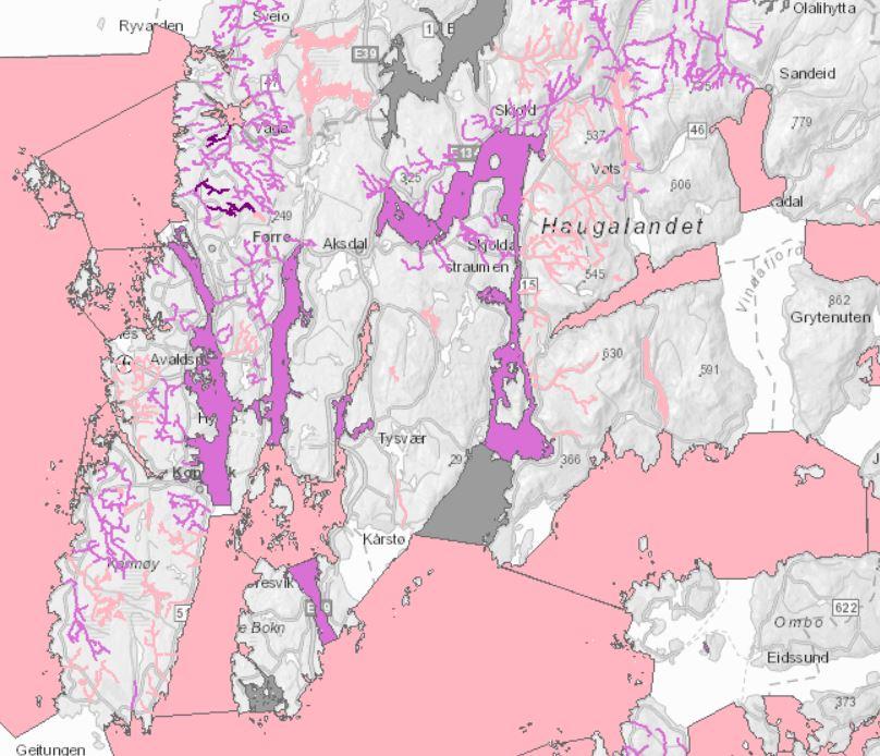 vannforekomster påvirket av urban utvikling. Flere temakart finnes i nettportalen Vann-Nett.